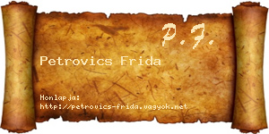Petrovics Frida névjegykártya